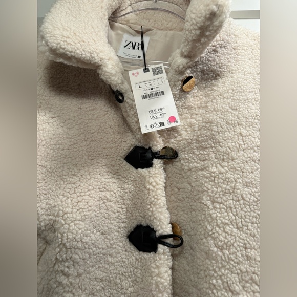Zara New FAUX SHEARLING JACKET - Picture 2 of 4